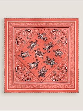 Hermès Silk Scarf | Les Tortues Bandana 55 cm | Color Rose Thé | NEW